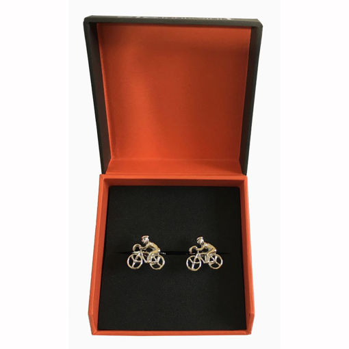 Picture of SILVER-PLATED CYCLIST CUFFLINKS